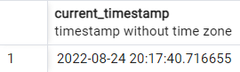 CURRENT_TIMESTAMP without timezone